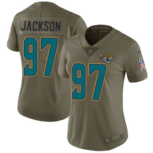 Nike Jaguars #97 Malik Jackson Olive Women's Stitched NFL Limited Salute to Service Jersey